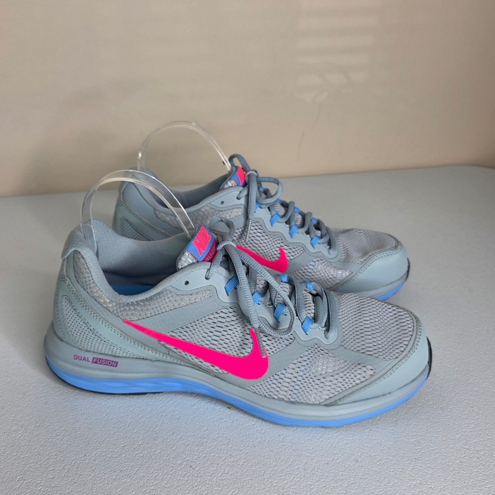 Nike Dual Fusion Run 3 Women 10.5 Grey Pink Running Shoes 653594-002